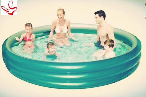 Three Ring Circle Inflatable Swimming Pools For 5 Person