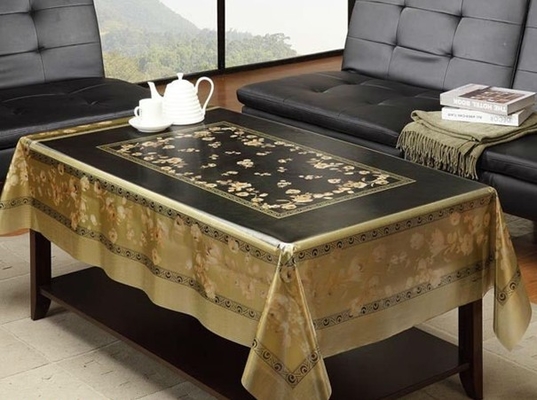 Elegant Mill Yarn PVC Table Cloth Eco-Friendly , Protective Table Covers