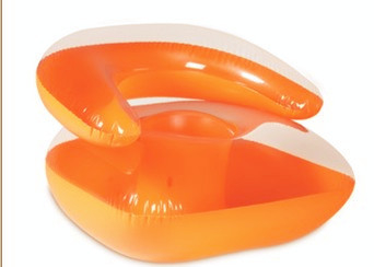 Eco-Friendly 0.18mm Inflatable Sofa Chair Orange For Outdoor