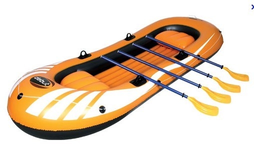 Ensemble gonflable écologique de bateau de PVC de 4 personnes avec 4 avirons réglés