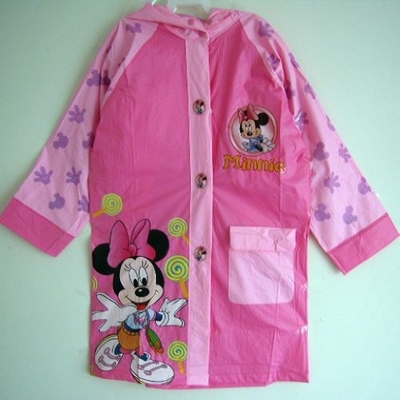 Impression de Mickey Mouse d'imperméable de PVC d'enfants qui respecte l'environnement