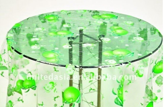 Tissu qui respecte l'environnement de table de salle à manger de PVC avec la conception de fruit, couverture claire de Tableau
