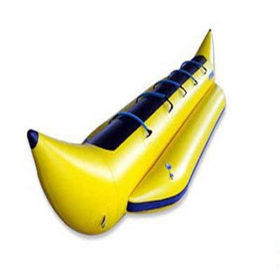 Bateau de banane gonflable jaune de PVC avec 2 avirons pour des sports en plein air